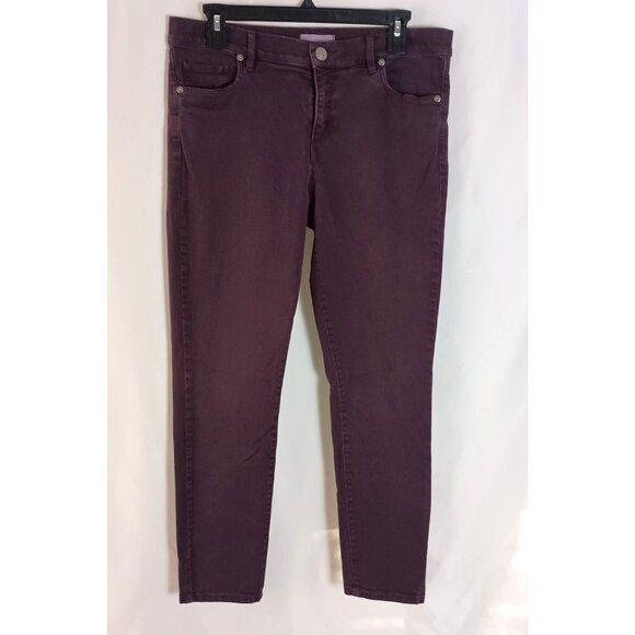 Ann Taylor LOFT Modern Skinny Ankle Jeans Sz 8/29 Dark Purple Stretch Denim - Picture 1 of 9